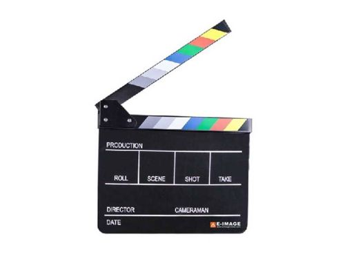 E-Image Black Clapper Board with Colour Sticks
